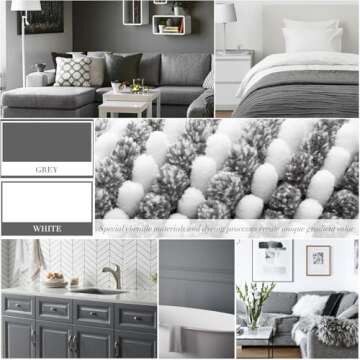 BSICPRO Bathroom Rugs and Mats Sets, 2 Piece Thick Absorbent Chenille Bath Mat Rug Set Non Slip, Soft Shaggy Room Floor for Bathroom, Machine Washable (20" x 32" Plus 16" 24", Gray)