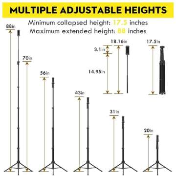 Aureday 88’’ Flexible Phone Tripod - Versatile Gooseneck & Remote