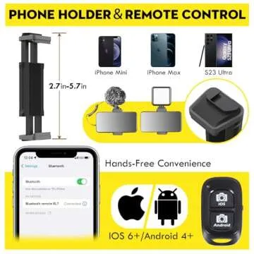 Aureday Flexible Phone Tripod with Gooseneck and Remote