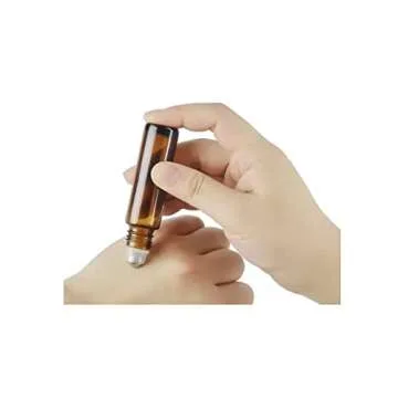 HINNASWA Essential Oil Roller Bottles, Empty Refillable Roll on Glass Bottles, Leak proof Glass Bottle, Stainless Steel Balls for Essential Oil (Amber, Blue)