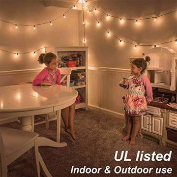 Afirst Outdoor String Lights 50FT with 53 Edison Bulbs Globe Hanging Lights for Patio Backyard Party Wedding Indoor Outdoor Lighting