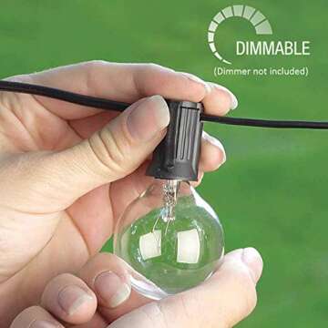 Afirst Outdoor String Lights 50FT with 53 Edison Bulbs Globe Hanging Lights for Patio Backyard Party Wedding Indoor Outdoor Lighting