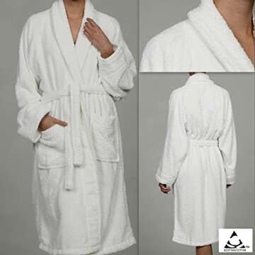 Egyptian Cotton Bathrobes for Women - White Spa-Quality Terry Cloth Robes for Women and Men Luxuriou...