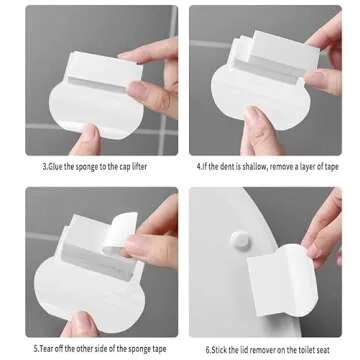 2 PCS Toilet Lid Lifter, Toilet Seat Lifter Toilet Seat Handle Lifter Toilet Cover Lifter,Avoid Touching Toilet Cover Handle Bathroom Accessories for Home, Office, Hotel, White