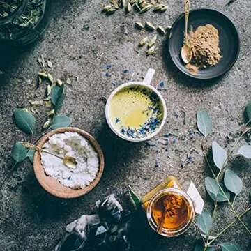 Anima Mundi Golden Moon Milk - Relaxing Plant-Based Powder with Organic Spices Turmeric, Ashwagandha, Reishi & Vanilla - Unsweetened Drink Powder for Longevity - Promote Sense of Calm (5oz / 142g)