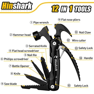 Hinshark Multitool Hammer Christmas Gift for Men