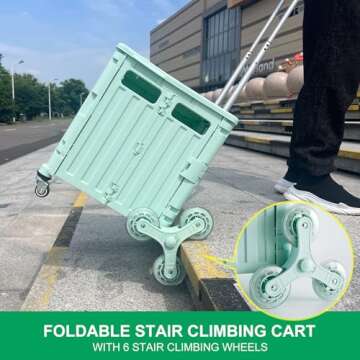 MACOPRO Foldable Utility Cart with Stair Climbing Wheels