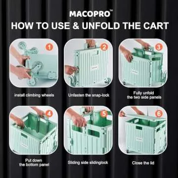 MACOPRO Foldable Utility Cart with Stair Climbing Wheels
