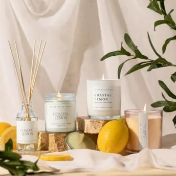 Coastal Lemon Scented Candle – 50 Hour Burn Soy Luxury