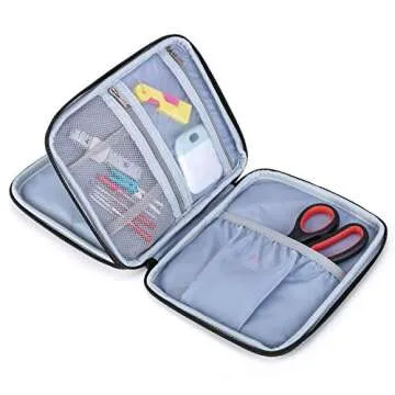 LUXJA Carrying Bag Compatible with Cricut Pen Set and Basic Tool Set, Double-layer Organizer Compatible with Cricut Accessories (Bag Only), Gray Dots