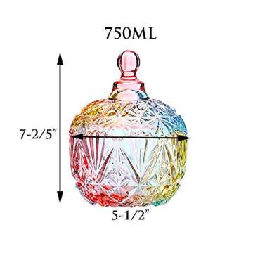 Danmu Colorful Glass Storage Jar - Perfect for Home & Gifts (750ml / 26oz)