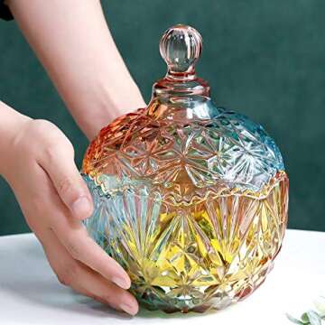 Danmu Colorful Glass Cookie Jar Storage Gift 750ml
