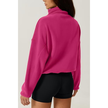 Stylish QINSEN Womens Half Zip Fleece Sweatshirt