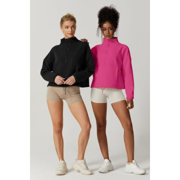 Stylish QINSEN Womens Half Zip Fleece Sweatshirt