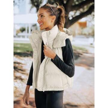 Imily Bela Womens Winter Quilted Puffer Vest Zip Up Sleeveless Padded Gilet Coat with Pocket