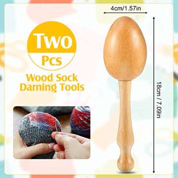 Elegant and Ergonomic 2 Pieces Wooden Darning Egg Set for Effortless Repairs