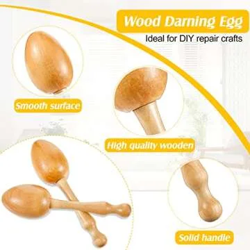 Quality Wooden Darning Egg Kit for Easy Sewing Repairs
