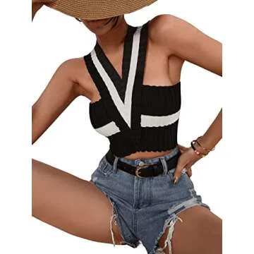 Stylish SweatyRocks Sleeveless Criss Cross Crop Top