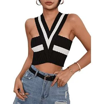 Stylish SweatyRocks Sleeveless Criss Cross Crop Top