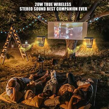 pohopa Bluetooth Speakers Waterproof, Solar Powered 2 Packs True Wireless Stereo Sound 20W Speakers ...