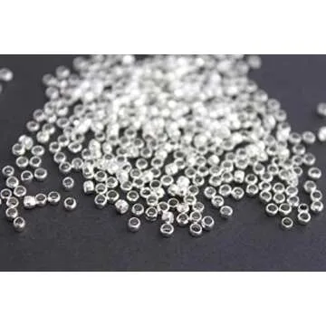 100pcs 925 Sterling Silver Tiny Crimp Beads for Jewelry