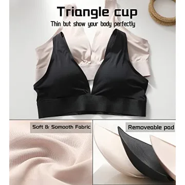 Comfortable Wireless Deep V-Plunge Bra for Women