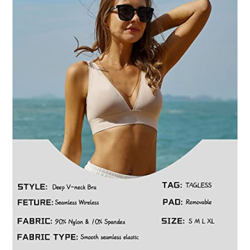 Comfortable Wireless Deep V-Plunge Bra for Women