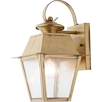Livex Lighting 2162-01 Transitional One Light Outdoor Wall Lantern from Mansfield Collection Finish,...