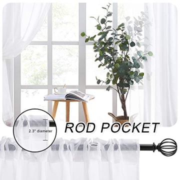 Elegant NICETOWN Semi Sheer White Curtains for Home