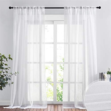 Elegant NICETOWN Semi Sheer White Curtains for Home