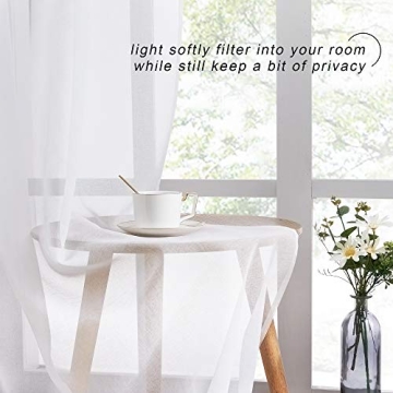 Elegant NICETOWN Semi Sheer White Curtains for Home