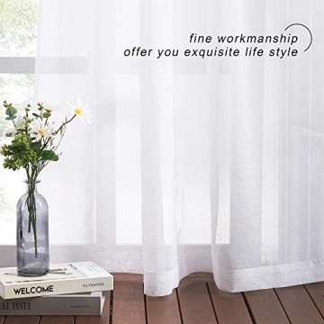 Elegant NICETOWN Semi Sheer White Curtains for Home