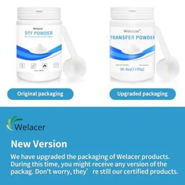 Welacer DTF Powder for Sublimation on Cotton 38.8oz / 2.42lbs, White DTF Pretreat Hot Melt Adhesive ...