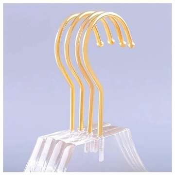 GAMVDOUT 10 Pcs Clear Acrylic Hanger Crystal Clothes Hanger with Gold Hook Non-Slip Transparent Formal Dress Standard Hanger