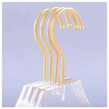 GAMVDOUT 10 Pcs Clear Acrylic Hanger Crystal Clothes Hanger with Gold Hook Non-Slip Transparent Formal Dress Standard Hanger