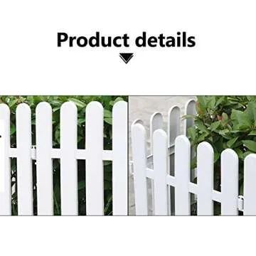 Yardwe 5PCS Garden Fence Picket Fence Ornament Courtyard Indoor or Outdoor Kindergarten Flower Garden Vegetable Small Fence Christmas Decoration (Round Head,50x30cm)