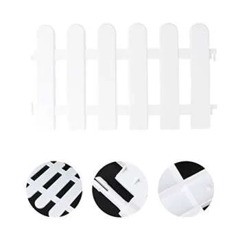 Yardwe 5PCS Garden Fence Picket Fence Ornament Courtyard Indoor or Outdoor Kindergarten Flower Garden Vegetable Small Fence Christmas Decoration (Round Head,50x30cm)