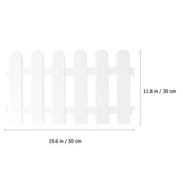 Yardwe 5PCS Garden Fence Picket Fence Ornament Courtyard Indoor or Outdoor Kindergarten Flower Garden Vegetable Small Fence Christmas Decoration (Round Head,50x30cm)