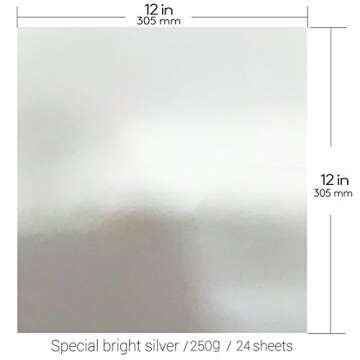 KODAMAA 12“x12”Square Art Craft Gold/Silver Cardstock, Multipurpose Shimmer Metallic Paper Perfe...