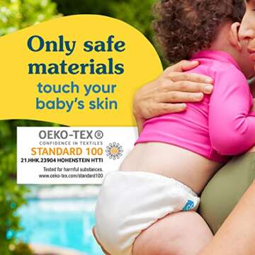 Charlie Banana Reusable Swim Diaper, Washable, Adjustable Drawstring for Baby Girls Boys, Soft and Snug Waterproof Fit to Prevent Leaks - The Whale on White, Size L (22-34 lbs)