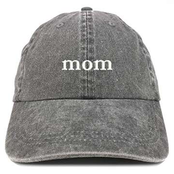 Trendy Apparel Shop Mom and Dad Pigment Dyed Couple 2 Pc Cap Set - Black - Olive