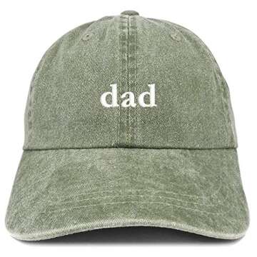 Trendy Apparel Shop Mom and Dad Pigment Dyed Couple 2 Pc Cap Set - Black - Olive
