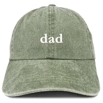 Trendy Apparel Shop Mom and Dad Pigment Dyed Couple 2 Pc Cap Set - Black - Olive