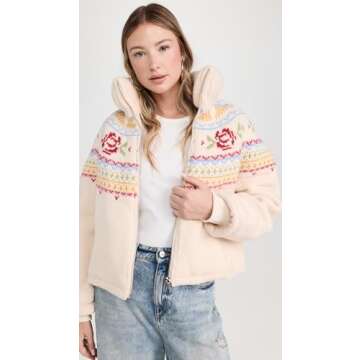 Blank NYC Women's High Collar Knit Puffer Jacket, Aspen