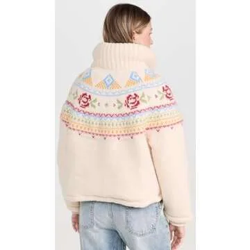 Blank NYC Women's High Collar Knit Puffer Jacket, Aspen