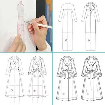 EXTCCT Fashion Drawing Template Ruler Set for Designers