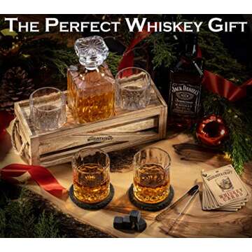 Whiskey Stones Gift Set with Decanter and Glasses