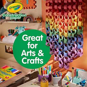Crayola Construction Paper (240ct), 12 Assorted Colors, Kids Arts & Crafts Paper, Gifts for Kids, Classroom Supplies for Teachers