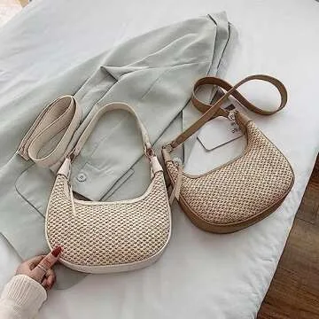 RTGGSEL Boho Summer Women's Straw Tote Bag