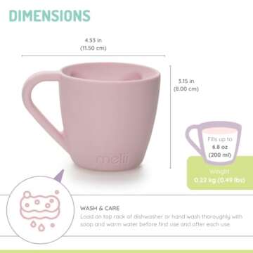 melii Silicone Bear Mug for Toddlers and Kids - Durable Food-Grade BPA-Free Cup for Hot and Cold Bev...